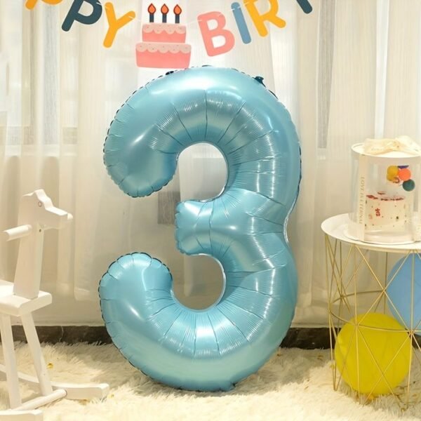 Globo numero 32" Color celeste pastel