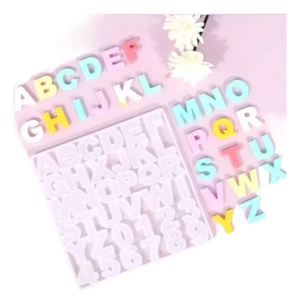 MOLDE SILICONA ABECEDARIO Y NUMEROS