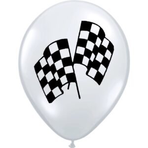 GLOBO BANDERA DE CARRERAS BLANCO