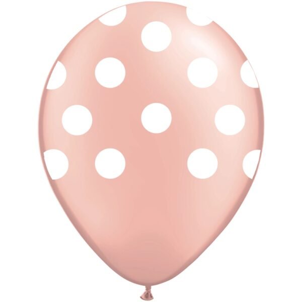 GLOBO ROSA PASTEL CON LUNAR BLANCO